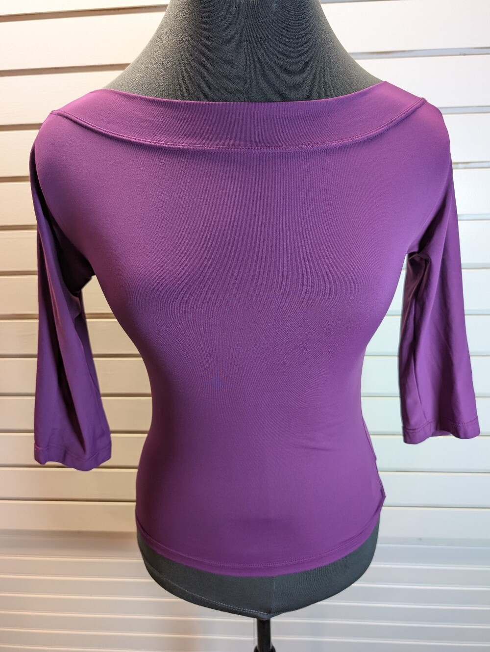MaxMara Bateau Neck 3/4 Sleeve Luxury T-shirt Plum Size M EUC